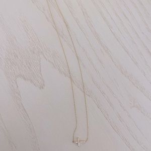 14k diamond cross necklace 16 inches